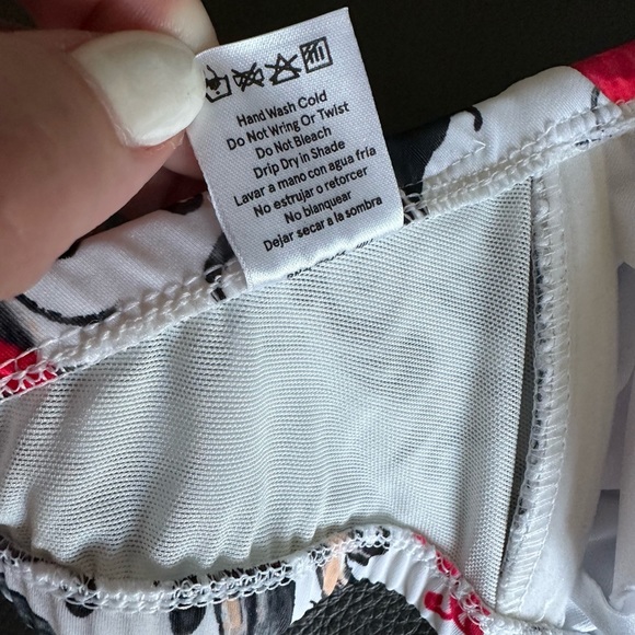 VENUS Black, White and Red Floral Halter Bikini New - Picture 5 of 8